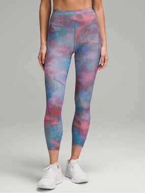 Lululemon Size 14 Fast & Free High-Rise Run Tights Pockets Hazy Afterglow Multi